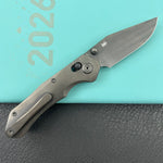 KB KNIVES KB466C Coronado Folding Knife DLC Titanium Handle 3.46" Belt Satin Vanax Blade
