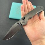 KB KNIVES KB466C Coronado Folding Knife DLC Titanium Handle 3.46" Belt Satin Vanax Blade