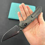 KB KNIVES KB466C Coronado Folding Knife DLC Titanium Handle 3.46" Belt Satin Vanax Blade