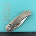 KB KNIVES KB466A Coronado Folding Knife Sandblasting Titanium Handle 3.46" Belt Satin Vanax Blade