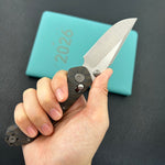 KB KNIVES KB466B Coronado Folding Knife Flame Titanium Handle 3.46" Belt Satin Vanax Blade