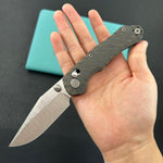 KB KNIVES KB466B Coronado Folding Knife Flame Titanium Handle 3.46" Belt Satin Vanax Blade
