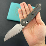 KB KNIVES KB466B Coronado Folding Knife Flame Titanium Handle 3.46" Belt Satin Vanax Blade