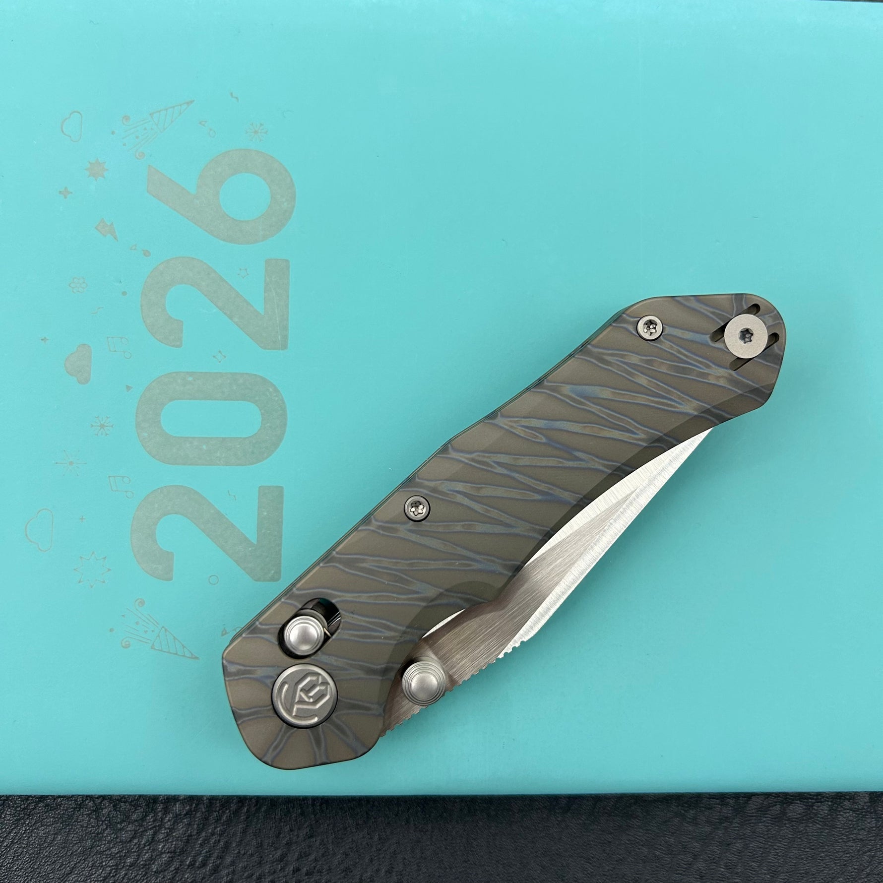 KB KNIVES KB466B Coronado Folding Knife Flame Titanium Handle 3.46" Belt Satin Vanax Blade
