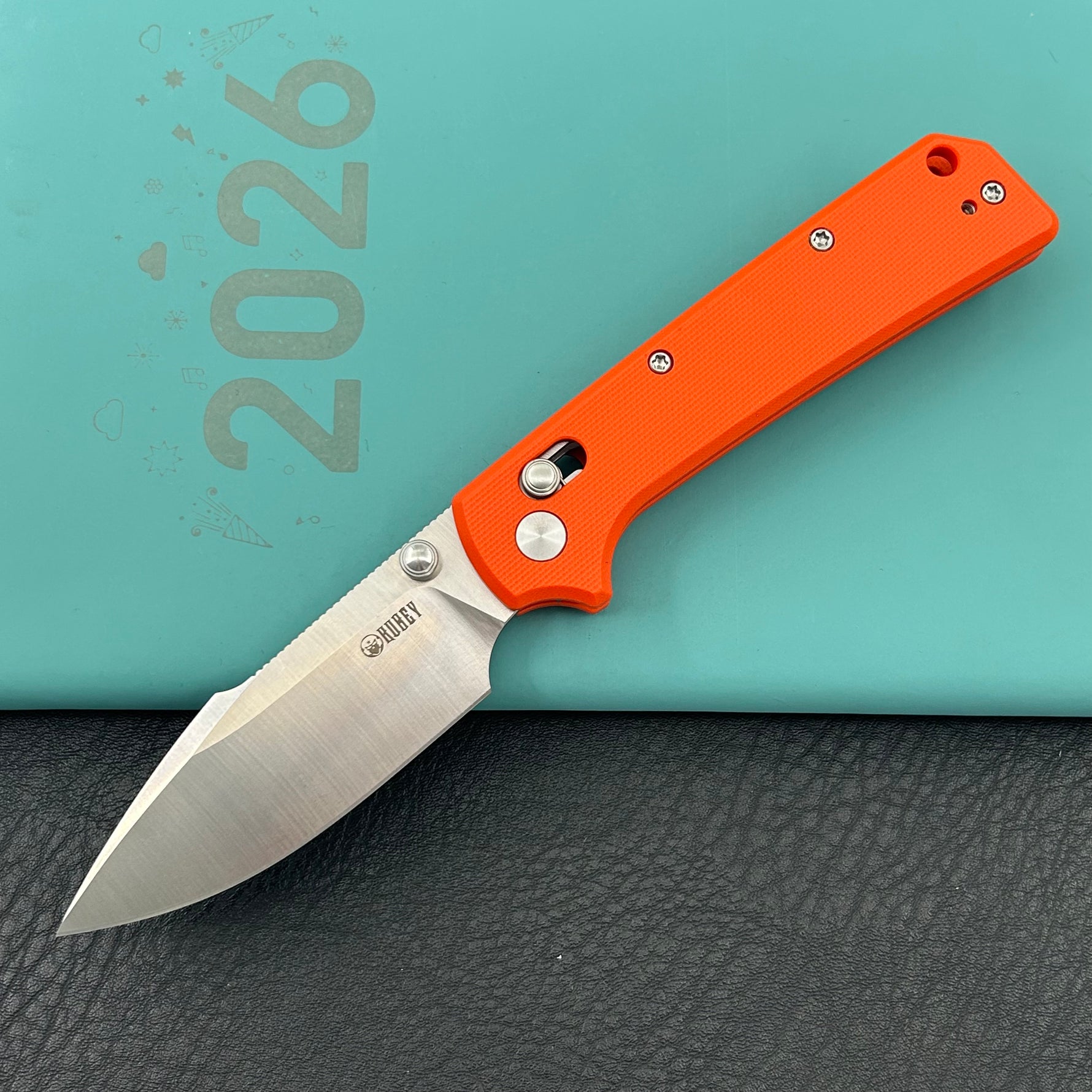 KUBEY Knife KU506B Vector Crossbar Lock Orange  D2 Folding Knife