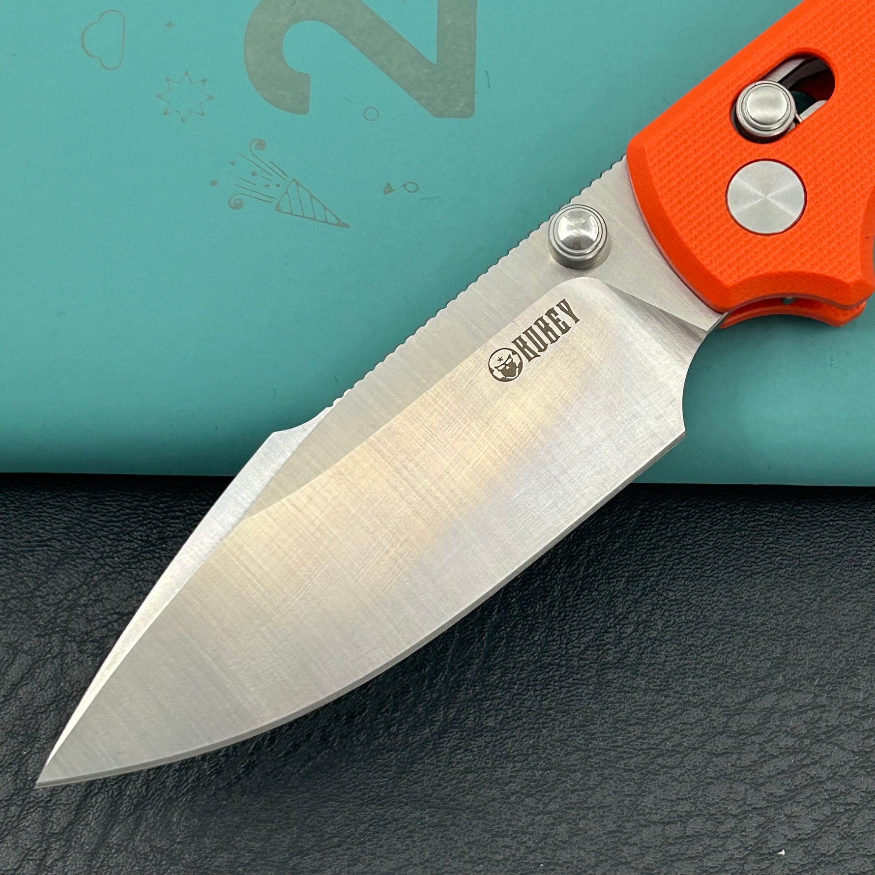 KUBEY Knife KU506B Vector Crossbar Lock Orange  D2 Folding Knife