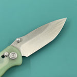 KUBEY Knife KU481C Pebble Crossbar Lock Jade  14C28N Folding Knife