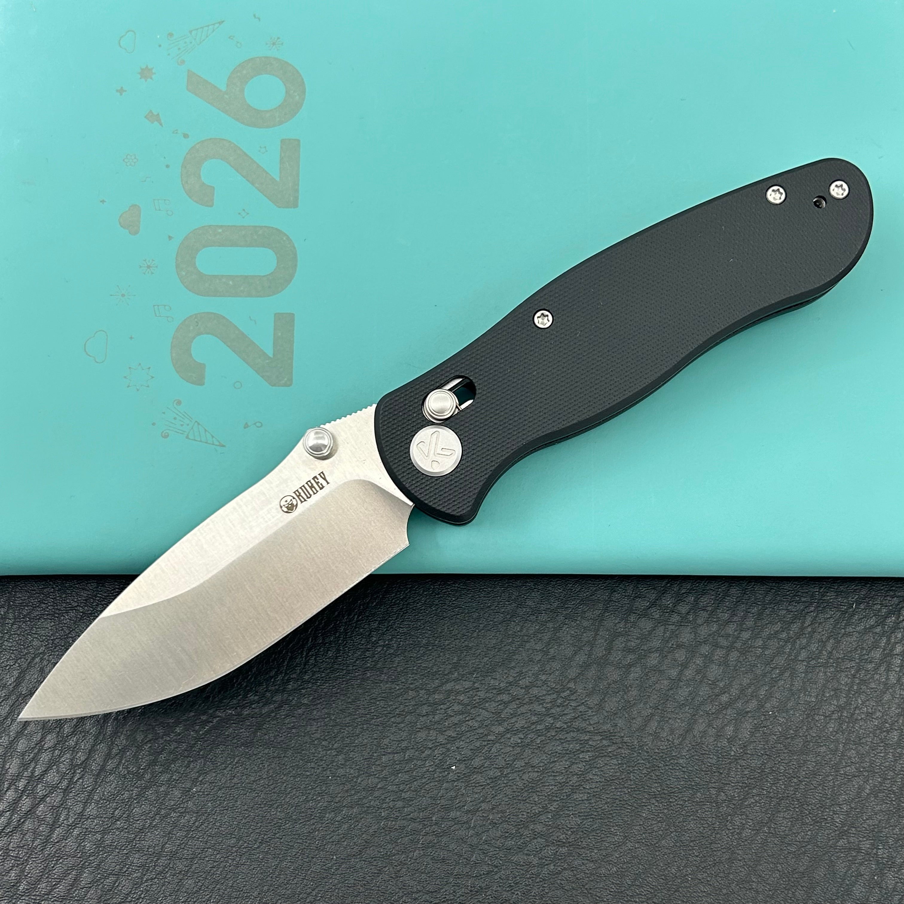 KUBEY Knife KU481A Pebble Crossbar Lock Black  14C28N Folding Knife