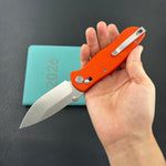 KUBEY Knife KU481B Pebble Crossbar Lock Orange  14C28N Folding Knife