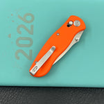 KUBEY Knife KU481B Pebble Crossbar Lock Orange  14C28N Folding Knife