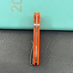 KUBEY Knife KU481B Pebble Crossbar Lock Orange  14C28N Folding Knife