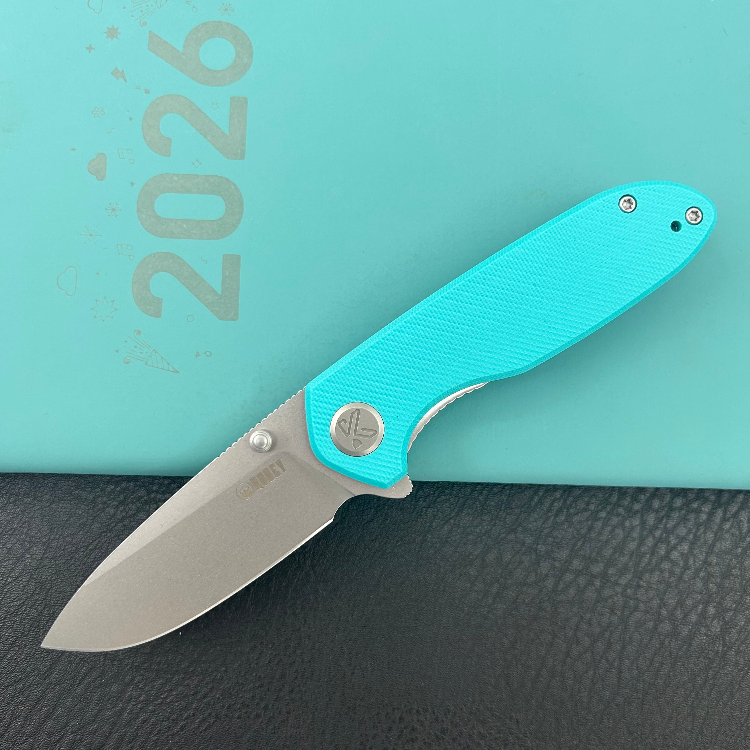KUBEY Knife KU342J Belus Liner Lock Tiffany Blue  14C28N Folding Knife