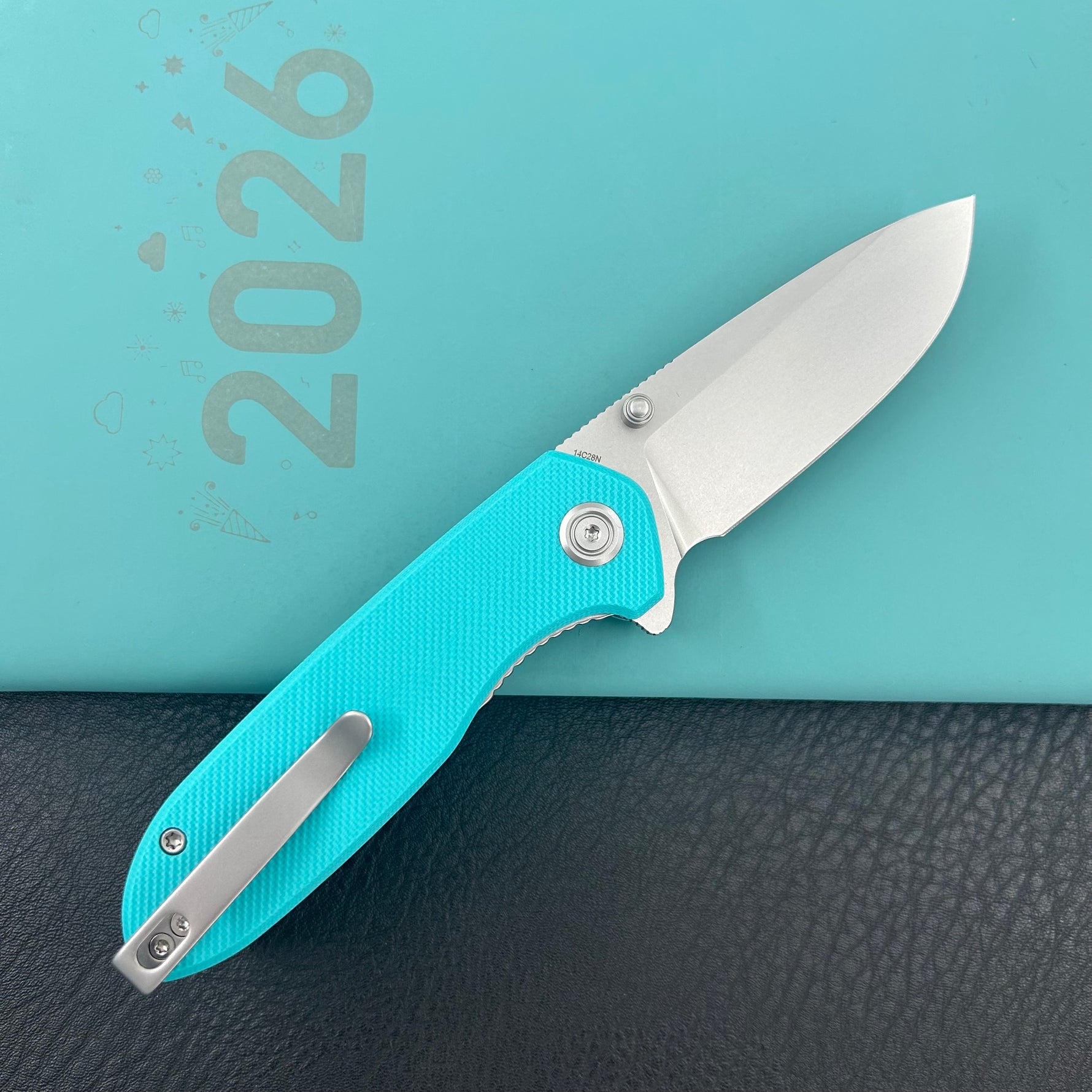 KUBEY Knife KU342J Belus Liner Lock Tiffany Blue  14C28N Folding Knife