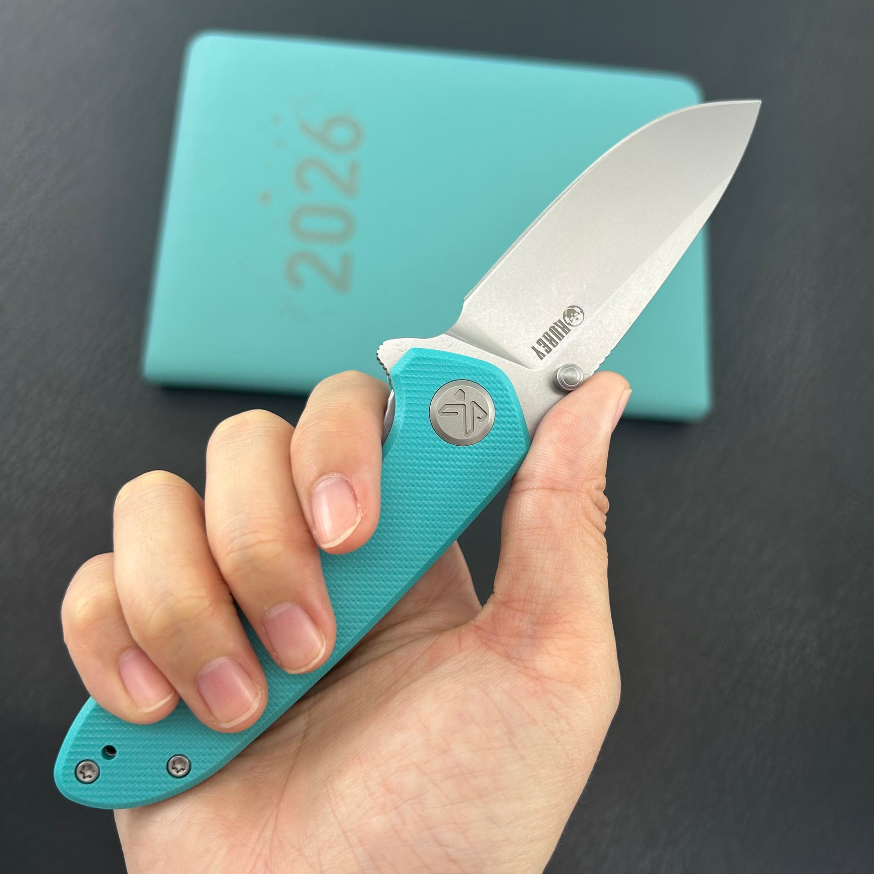 KUBEY Knife KU342J Belus Liner Lock Tiffany Blue  14C28N Folding Knife