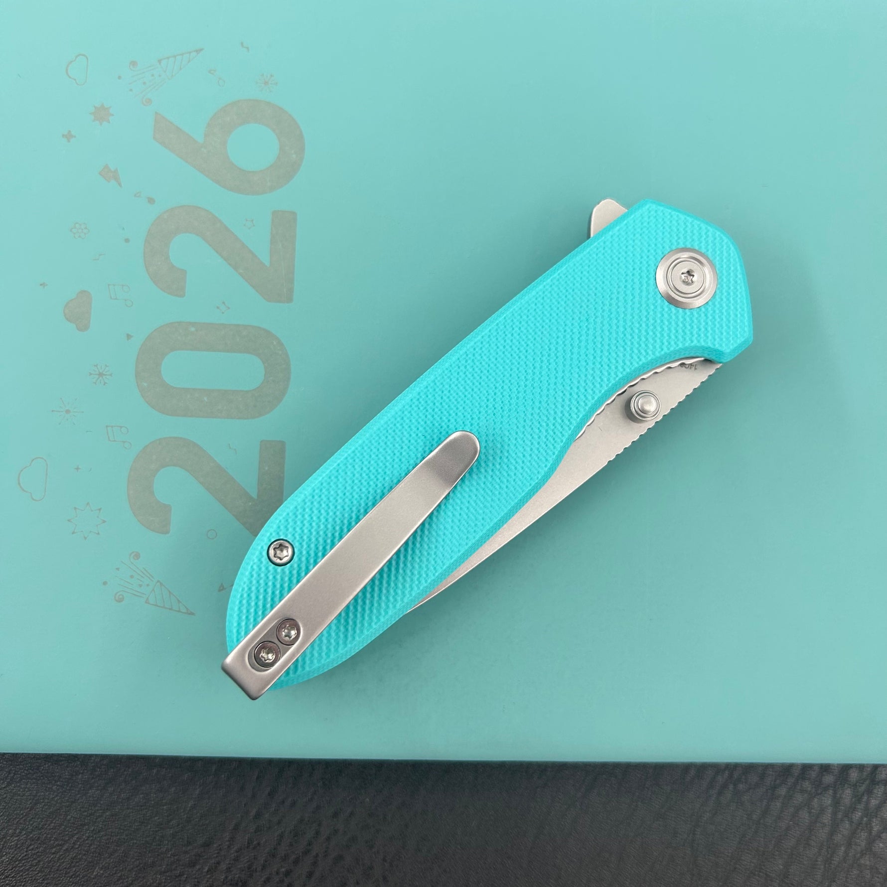 KUBEY Knife KU342J Belus Liner Lock Tiffany Blue  14C28N Folding Knife