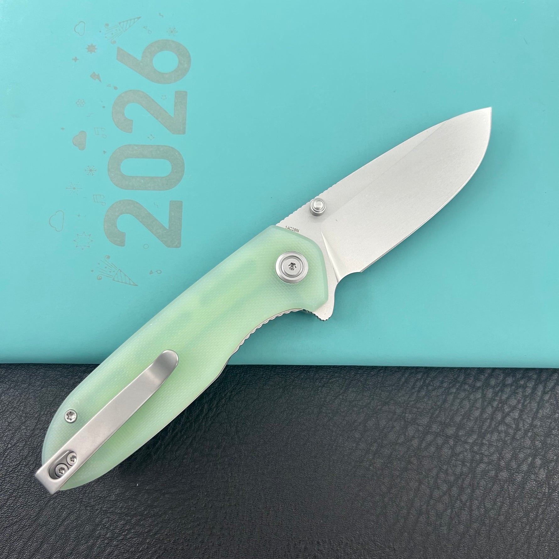 KUBEY Knife Belus Liner Lock Jade KU342I 14C28N Folding Knife