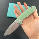 KUBEY Knife Belus Liner Lock Jade KU342I 14C28N Folding Knife