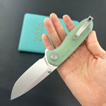KUBEY Knife Belus Liner Lock Jade KU342I 14C28N Folding Knife