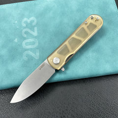 KUBEY KU371 NEO Outdoor Folding Pocket Knife  Ultem Handle 3.43" Beadblast AUS-10
