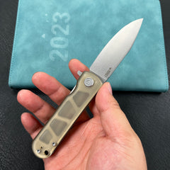 KUBEY KU371 NEO Outdoor Folding Pocket Knife  Ultem Handle 3.43" Beadblast AUS-10