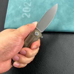 KUBEY KU371 NEO Outdoor Folding Pocket Knife  Ultem Handle 3.43" Beadblast AUS-10