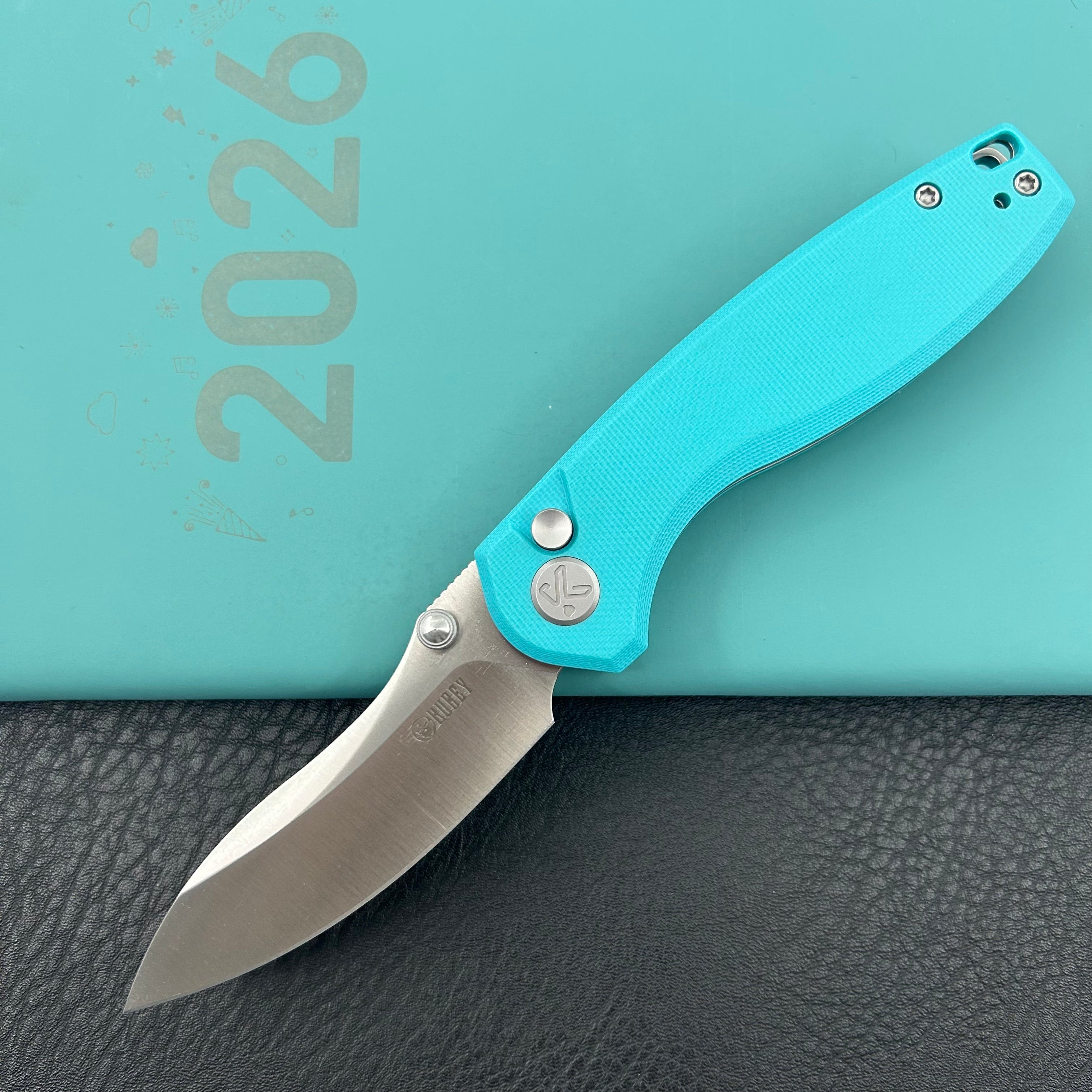 KUBEY Knife KU423B Pard Buttonlock Tiffany Blue  14C28N Folding Knife