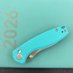 KUBEY Knife KU423B Pard Buttonlock Tiffany Blue  14C28N Folding Knife