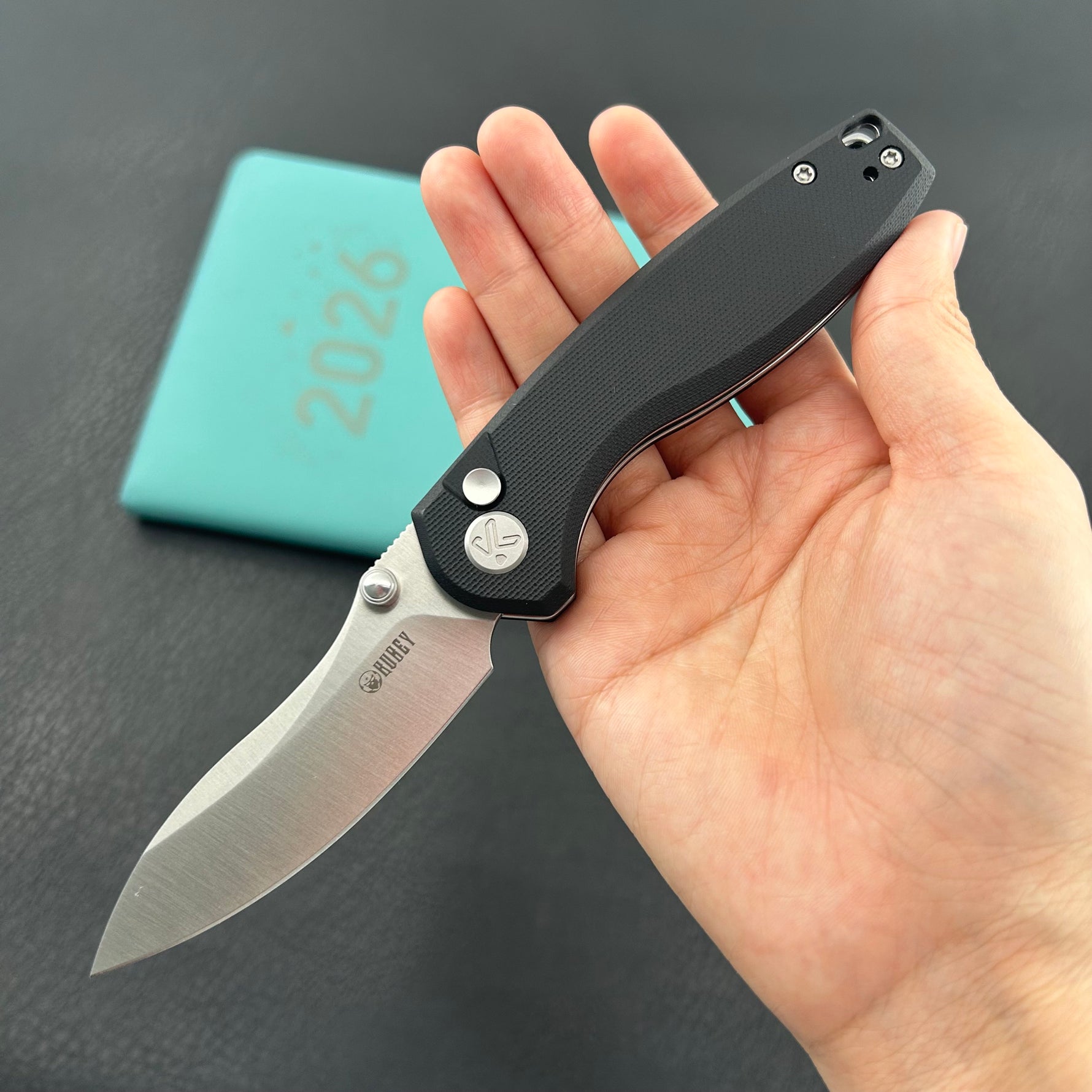KUBEY Knife KU423A Pard Buttonlock Black 14C28N Folding Knife