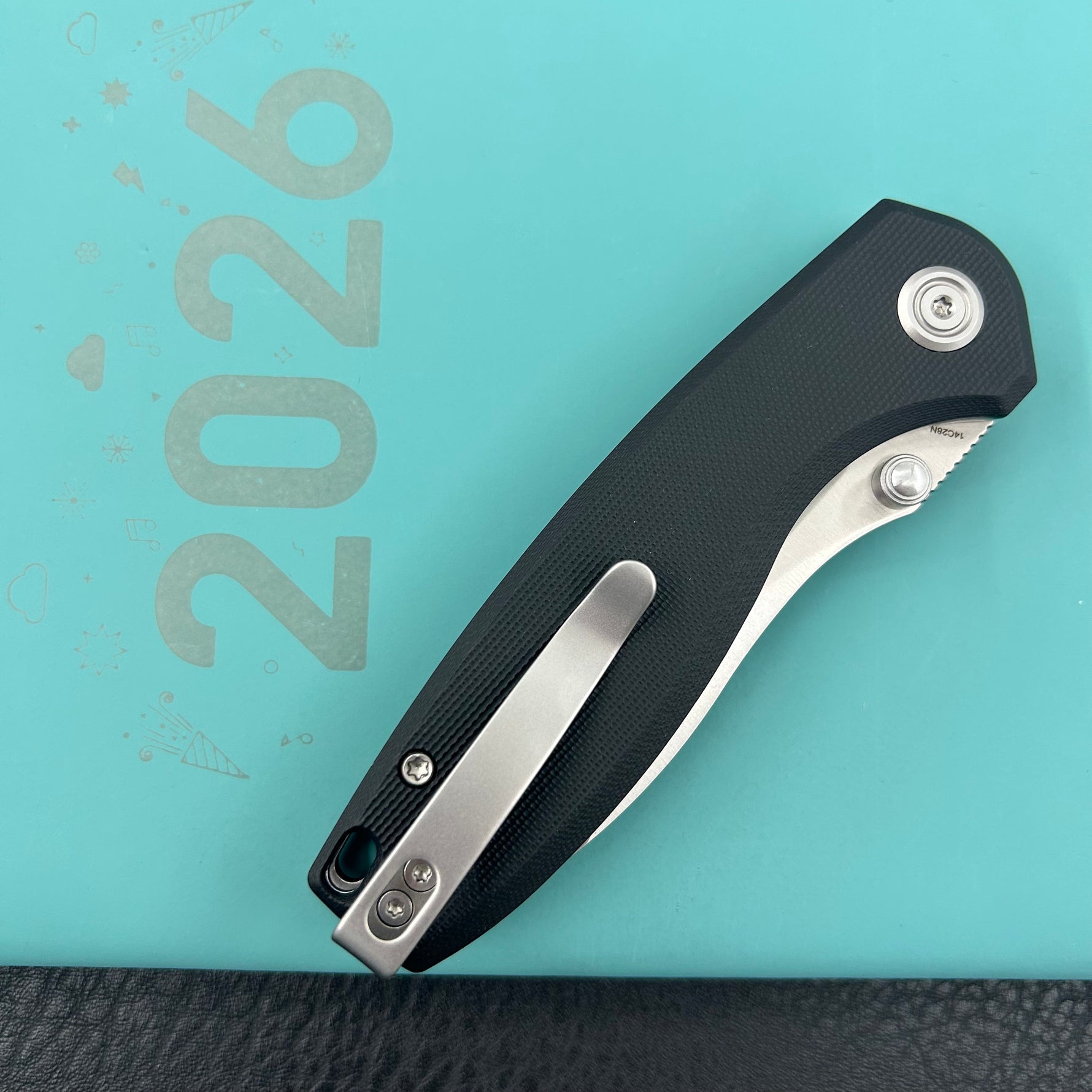 KUBEY Knife KU423A Pard Buttonlock Black 14C28N Folding Knife
