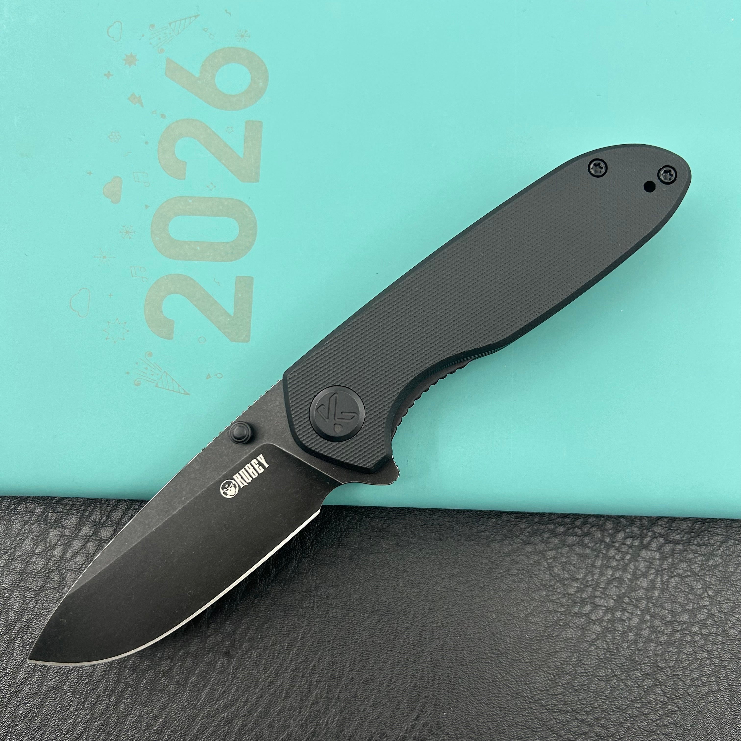 KUBEY Knife KU342L Belus Liner Lock Blackout  14C28N Folding Knife