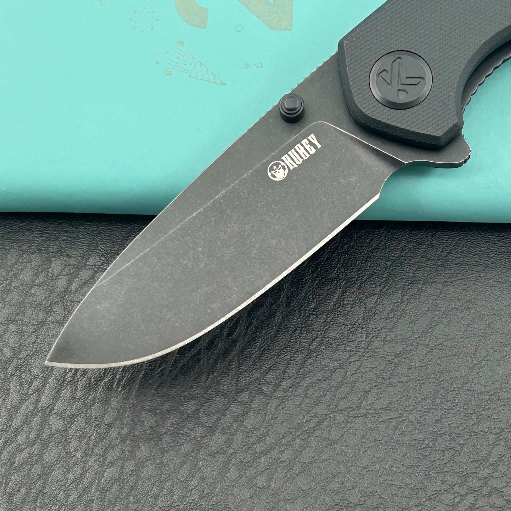 KUBEY Knife KU342L Belus Liner Lock Blackout  14C28N Folding Knife