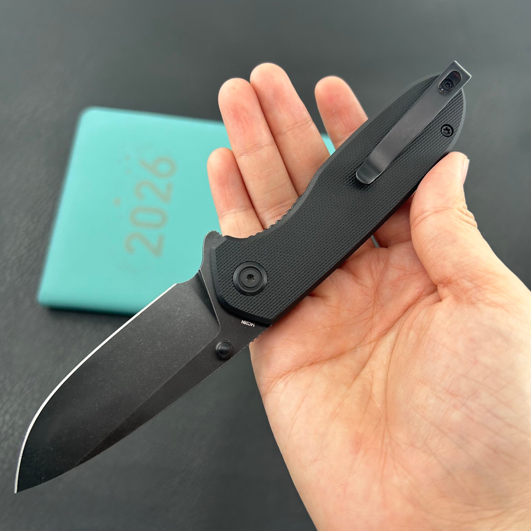 KUBEY Knife KU342L Belus Liner Lock Blackout  14C28N Folding Knife