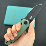 KUBEY Knife KU342K Belus Liner Lock Black Jade  14C28N Folding Knife