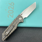 KB KNIVES KB462F Relentless Folding Knife Flame Ano Titanium Handle 3.46'' Silver Bead Blasting M390 Blade