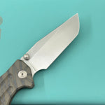 KB KNIVES KB462F Relentless Folding Knife Flame Ano Titanium Handle 3.46'' Silver Bead Blasting M390 Blade