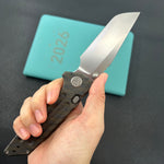 KB KNIVES KB462F Relentless Folding Knife Flame Ano Titanium Handle 3.46'' Silver Bead Blasting M390 Blade