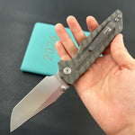 KB KNIVES KB462F Relentless Folding Knife Flame Ano Titanium Handle 3.46'' Silver Bead Blasting M390 Blade