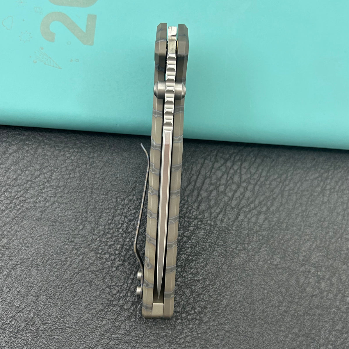 KB KNIVES KB462F Relentless Folding Knife Flame Ano Titanium Handle 3.46'' Silver Bead Blasting M390 Blade