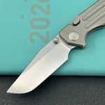 KB KNIVES KB462E Relentless Folding Knife Sandblasting Titanium Handle 3.46'' Silver Bead Blasting M390 Blade