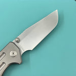 KB KNIVES KB462E Relentless Folding Knife Sandblasting Titanium Handle 3.46'' Silver Bead Blasting M390 Blade