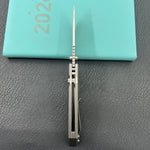 KB KNIVES KB462E Relentless Folding Knife Sandblasting Titanium Handle 3.46'' Silver Bead Blasting M390 Blade