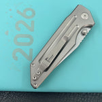 KB KNIVES KB462E Relentless Folding Knife Sandblasting Titanium Handle 3.46'' Silver Bead Blasting M390 Blade