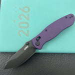 KUBEY KU481D Pebble Crossbar Lock Black Purple  14C28N Folding Knife