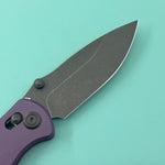 KUBEY KU481D Pebble Crossbar Lock Black Purple  14C28N Folding Knife