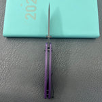 KUBEY KU481D Pebble Crossbar Lock Black Purple  14C28N Folding Knife