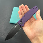 KUBEY KU481D Pebble Crossbar Lock Black Purple  14C28N Folding Knife
