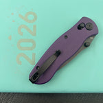 KUBEY KU481D Pebble Crossbar Lock Black Purple  14C28N Folding Knife