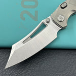 KB KNIVES KB398A Pirate Folding Knife Sandblasting Titanium Handle 3.46" Belt Satin M390 Blade