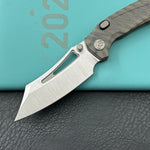 KB KNIVES KB398B Pirate Folding Knife Flame Ano Titanium Handle 3.46" Belt Satin M390 Blade
