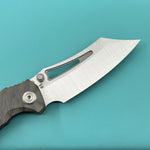 KB KNIVES KB398B Pirate Folding Knife Flame Ano Titanium Handle 3.46" Belt Satin M390 Blade